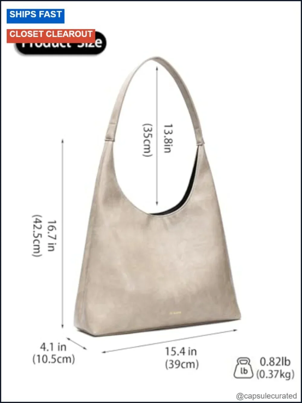 Vegan Leather Slouchy Hobo Tote Bag for Women, Large Shoulder Purse with Zipper